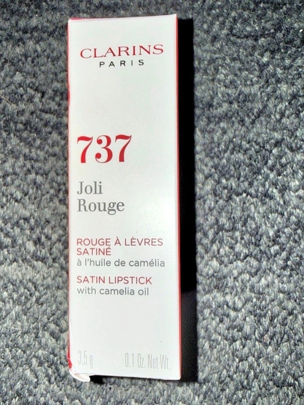 Clarins Joli Rouge 737 Spicy Cinnamon Satin Lipstick Red NWT